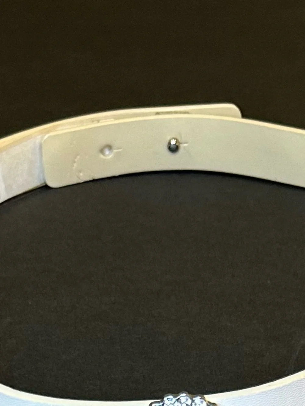 Kate Spade Pave Rhinestone Leather Belt Ivory White Size S